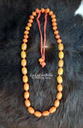 Orange Faux Amber beads 60-88cm